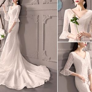 LA LA HILL LACE MERMAID DRESS